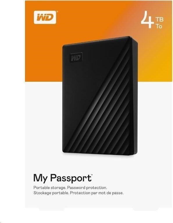 Väline kõvaketas WD My Passport 5TB HDD, must hind ja info | Välised kõvakettad (SSD, HDD) | kaup24.ee