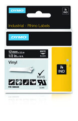 Dymo etiketiprinteri etiketid Rhino Band Vinyl white/must 12mmx5,5m цена и информация | Картриджи и тонеры | kaup24.ee