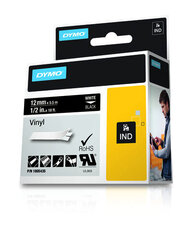 Dymo etiketiprinteri etiketid Rhino Band Vinyl white/must 12mmx5,5m hind ja info | Laserprinteri toonerid | kaup24.ee