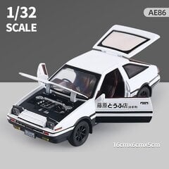 1/32 Esialgne D AE86 mänguauto survevalatud miniatuurne mudel, tagasitõmmatav helivalgustus, uksed avatavad õppekollektsiooni kingitus lapsele цена и информация | Коллекционные модели автомобилей | kaup24.ee