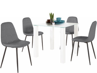 Комплект мебели для столовой Notio Living Dante 80, белый/серый цена и информация | Комплекты мебели для столовой | kaup24.ee
