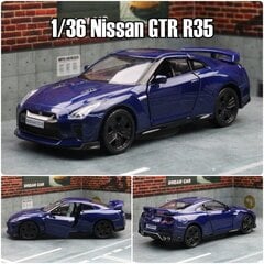 1/36 Skyline GTR R34 mänguauto survevalatud metallist miniatuurne mudel, lahtitõmmatavad uksed avatavad kollektsiooni kingitus poisile ja lapsele цена и информация | Коллекционные модели автомобилей | kaup24.ee