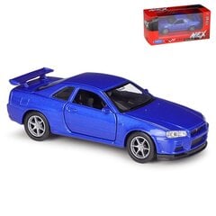 1/36 Skyline GTR R34 mänguauto survevalatud metallist miniatuurne mudel, lahtitõmmatavad uksed avatavad kollektsiooni kingitus poisile ja lapsele цена и информация | Коллекционные модели автомобилей | kaup24.ee