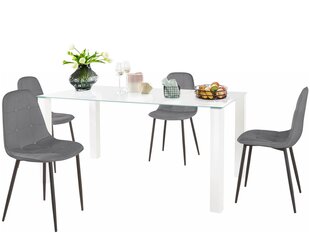 Söögitoa mööblikomplekt Notio Living Dante 160, valge/hall цена и информация | Комплекты мебели для столовой | kaup24.ee
