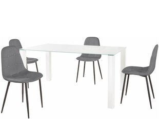 Söögitoa mööblikomplekt Notio Living Dante 160, valge/hall цена и информация | Комплекты мебели для столовой | kaup24.ee