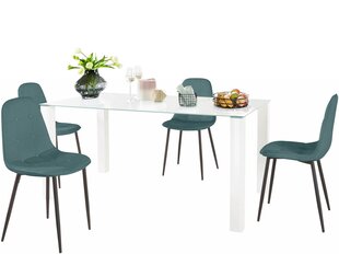 Söögitoa mööblikomplekt Notio Living Dante 160, valge/sinine цена и информация | Комплекты мебели для столовой | kaup24.ee