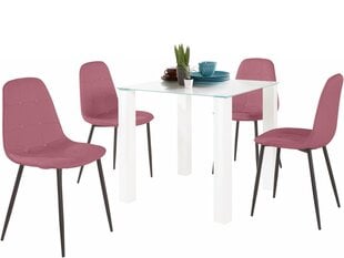 Комплект мебели для столовой Notio Living Dante 80, белый/розовый цена и информация | Комплекты мебели для столовой | kaup24.ee