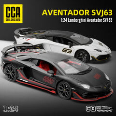 CCA 1:24 Aventador SVJ63 Huracan STO Super võidusõiduauto sulamist survevalu metallist simulatsioonikollektsioon Mudelautode kingitused lastele цена и информация | Коллекционные модели автомобилей | kaup24.ee