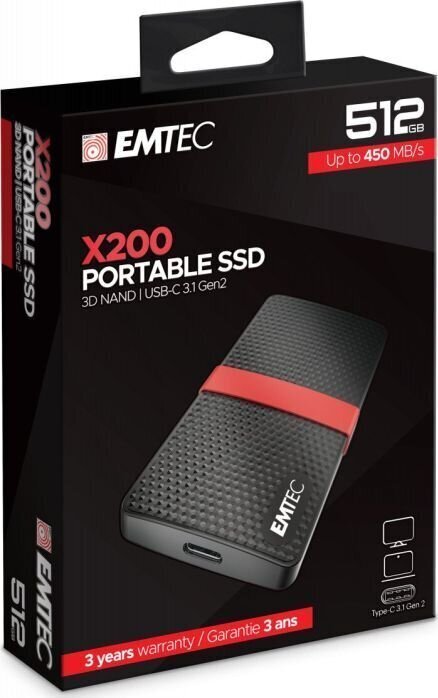 Emtec ECSSD512GX200 цена и информация | Välised kõvakettad (SSD, HDD) | kaup24.ee