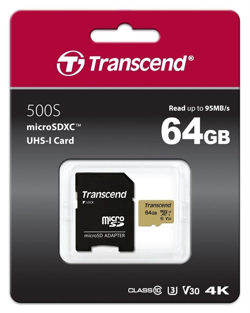 Transcend MicroSDXC 64GB (+SD Adapter) hind ja info | Mobiiltelefonide mälukaardid | kaup24.ee
