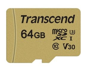 Transcend MicroSDXC 64GB (+SD Adapter) hind ja info | Mobiiltelefonide mälukaardid | kaup24.ee