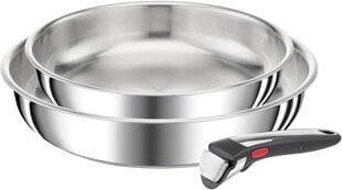 Tefal Ingenio Preference - Набор из 2 сковород 24/28 см + съемная ручка, индукционная, нержавеющая сталь, производство Франция. цена и информация | Cковородки | kaup24.ee