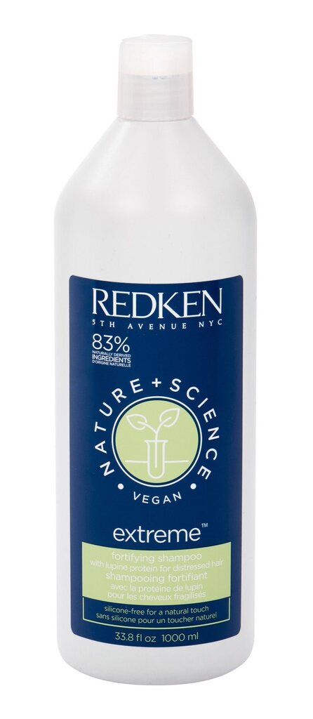 Tugevdav šampoon kahjustatud juustele Redken Nature & Science Vegan Extreme 1000 ml - W цена и информация | Šampoonid | kaup24.ee