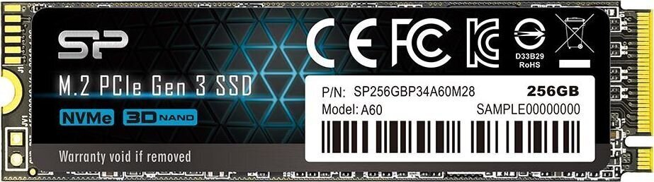 Silicon Power SP256GBP34A60M28 hind ja info | Sisemised kõvakettad (HDD, SSD, Hybrid) | kaup24.ee