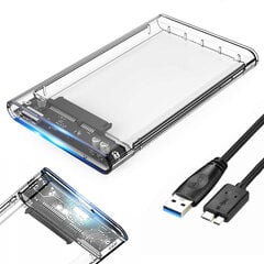 Корпус для SSD/HDD Perfee, 2.5'', USB 3.0 SATA цена и информация | Жёсткие диски (SSD, HDD) | kaup24.ee