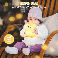 Bear Night Light lastele, 9 värvi silikoonist beebi öölamp kaugjuhtimispuldiga, USB laetav laste öövalgusti, Kawaii lastetoa kaunistus, tüdrukute ja poiste kingitused (6.1 hind ja info | Lastetoa valgustid | kaup24.ee