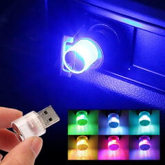 2tk Car Mini USB LED atmosfäärivalgus Sisekeskkond Dekoratsioon Meeleoluvalgus Auto PC Sülearvuti Light Plug and Play (jääsinine) цена и информация | Детские светильники | kaup24.ee