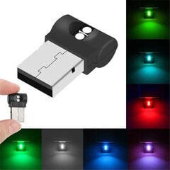 2 tk Mini USB LED-auto tuled, auto salongi valgustid, avariituled, värvilised arvutiautode dekoratiivtuled, autotarvikud цена и информация | Детские светильники | kaup24.ee