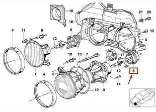 BMW 5 SERIES E34 Крышка колпака фары 63121378333 Подлинная цена и информация | Дополнительные принадлежности | kaup24.ee