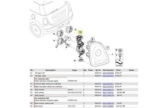 Mini Cooper R56 R57 Parem või vasakpoolne tagatulede pirnikandja 63212756179 Ehtne hind ja info | Lisaseadmed | kaup24.ee