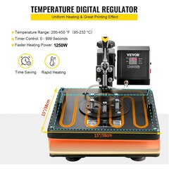 8 in 1 Soojuspress Vevor, 1000W, LCD hind ja info | Käsitööriistad | kaup24.ee