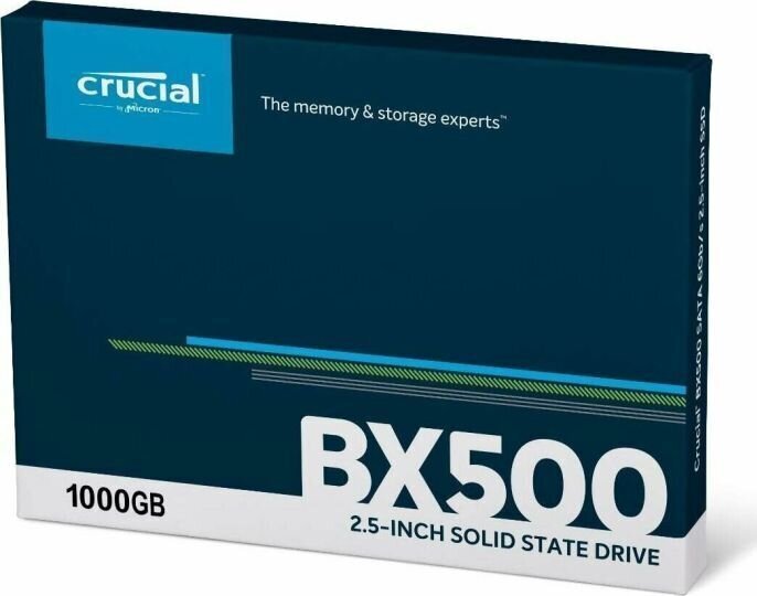 SSD|CRUCIAL|BX500|1TB|SATA 3.0|Write speed 500 MBytes/sec|Read speed 540 MBytes/sec|2,5"|TBW 360 TB|CT1000BX500SSD1 hind ja info | Sisemised kõvakettad (HDD, SSD, Hybrid) | kaup24.ee