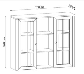 Vitriin Gala Meble Prowansja W2D Extension, hall hind ja info | Vitriinkapid | kaup24.ee