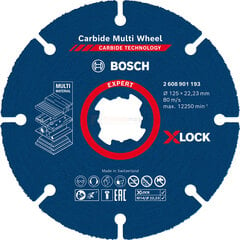 Lõikeketas Bosch EXPERT Carbide Multi Wheel X-LOCK 125 x 22,23 mm - 10 tk hind ja info | Käsitööriistad | kaup24.ee