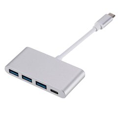 Roger AD15641 USB-C Хаб - Разделитель 3 x USB 3.0 / USB-C Серебряный цена и информация | Адаптер Aten Video Splitter 2 port 450MHz | kaup24.ee