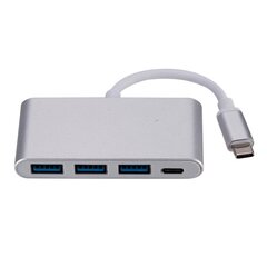 Roger AD15641 USB-C Хаб - Разделитель 3 x USB 3.0 / USB-C Серебряный цена и информация | Адаптер Aten Video Splitter 2 port 450MHz | kaup24.ee