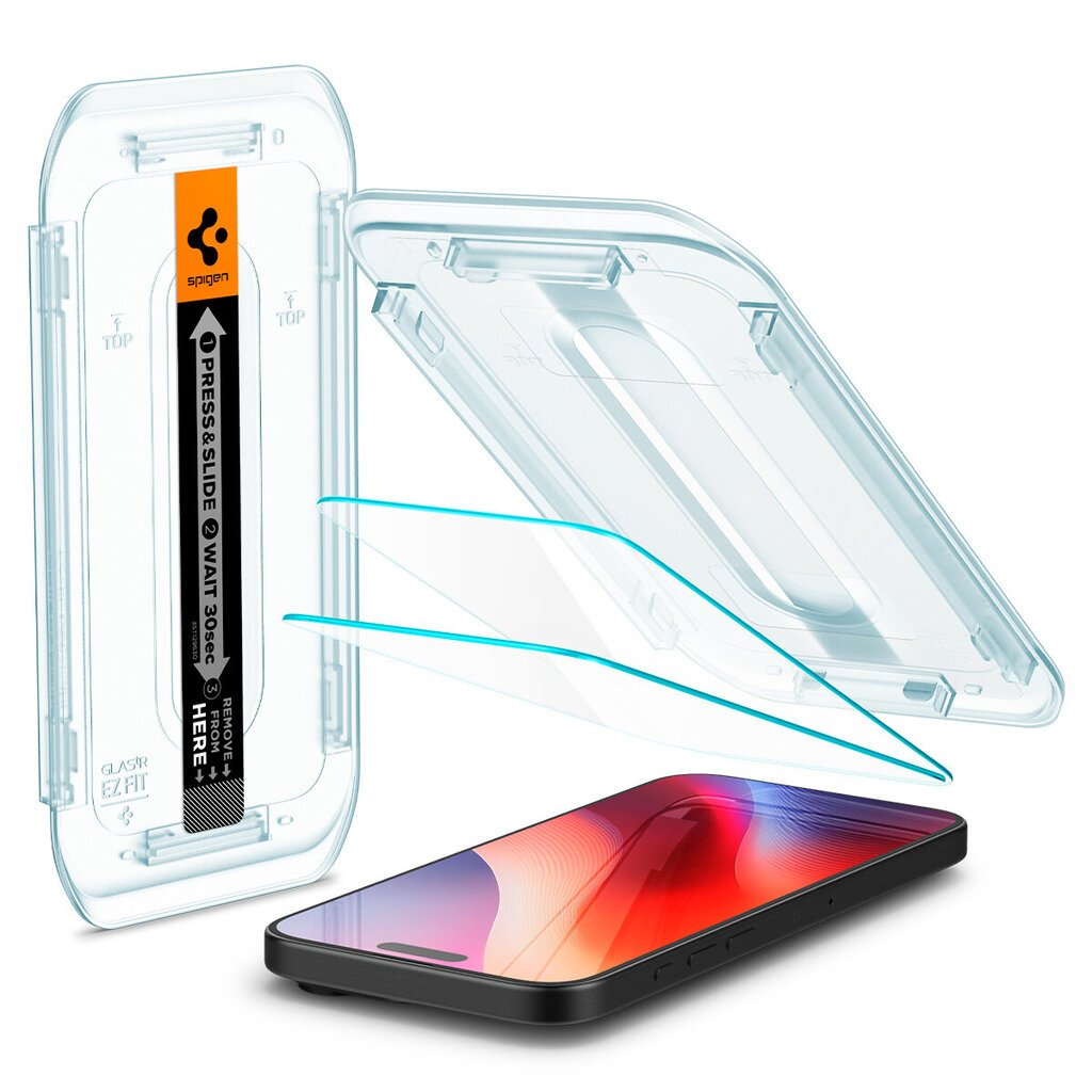 Spigen Glass tR EZ Fit 2 Pack, transparency - iPhone 16 Pro Max цена и информация | Ekraani kaitsekiled | kaup24.ee