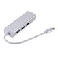 Roger AD15642 USB-C Hub - Jagaja 3 x USB 3.0 / RJ45, Hõbedane hind ja info | USB jagajad, adapterid | kaup24.ee