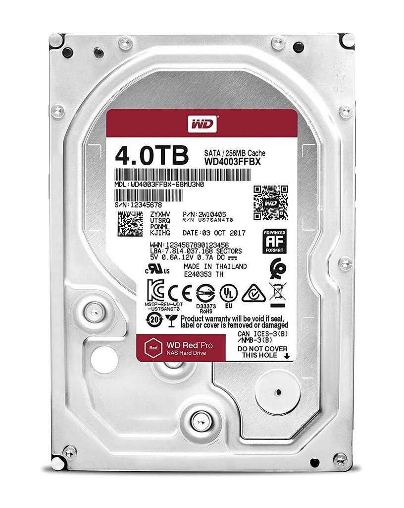 Western Digital WD4003FFBX 4GB SATA3 3.5" 7200RPM hind ja info | Sisemised kõvakettad (HDD, SSD, Hybrid) | kaup24.ee