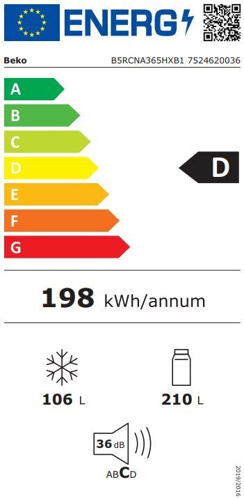 Beko B5RCNA365HXB1 hind ja info | Külmkapid | kaup24.ee