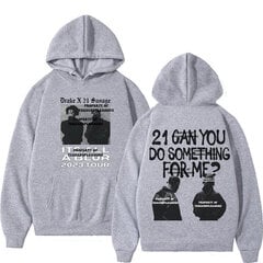 Räppar Drake 21 Savage It's All A Blur 2023 Tour Hoodie 21 C, vabaaja kapuutsiga dressipluus, kapuutsiga topp, pullover hind ja info | Meeste soe pesu | kaup24.ee