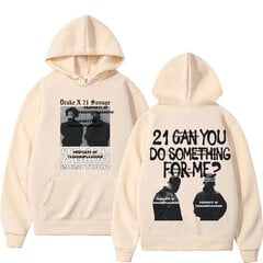 Räppar Drake 21 Savage It's All A Blur 2023 Tour Hoodie 21 C, vabaaja kapuutsiga dressipluus, kapuutsiga topp, pullover hind ja info | Meeste soe pesu | kaup24.ee