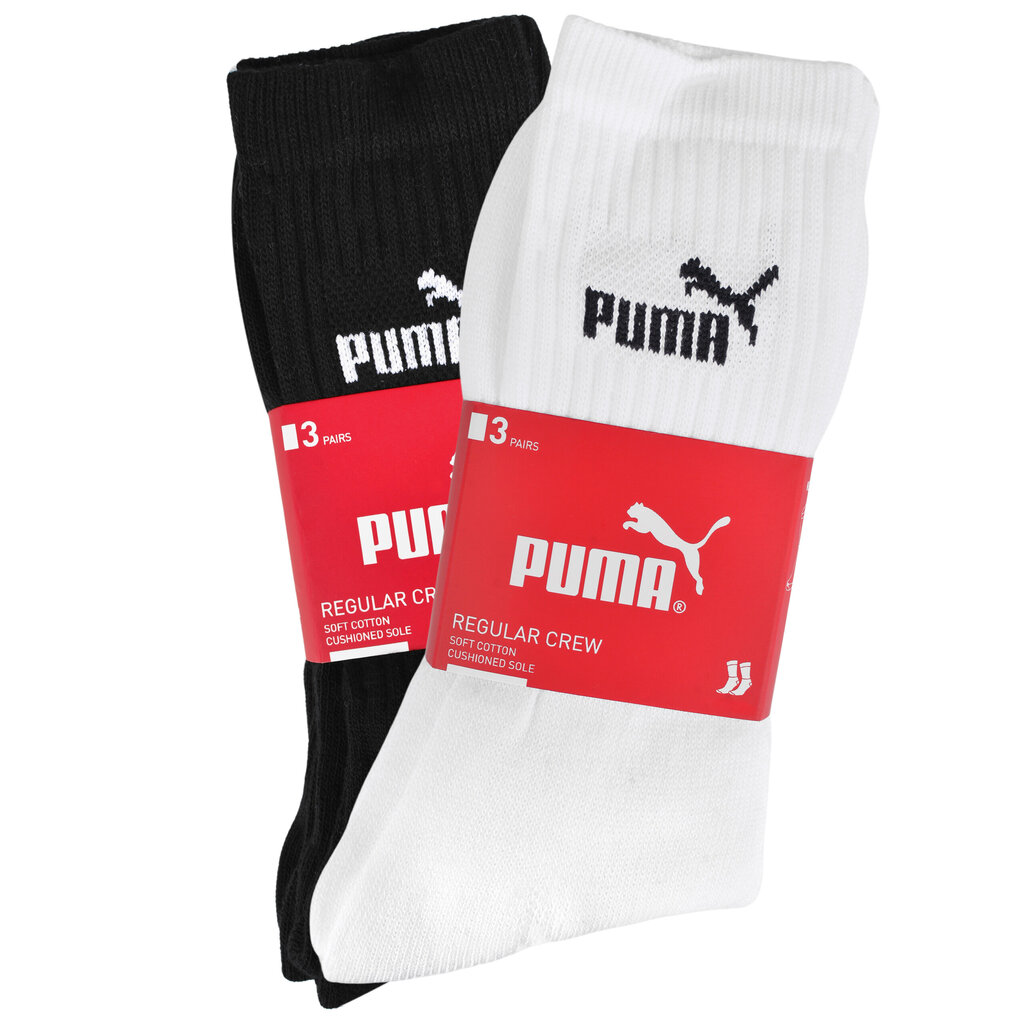 Sokid PUMA SK607, puuvillased, mustad ja valged, 6 paari hind ja info | Meeste sokid | kaup24.ee