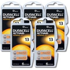 Батарейки для слуховых аппаратов Duracell ActivAir 13 (PR48) 5х6 шт., 30 шт. цена и информация | Батарейки | kaup24.ee