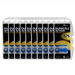 Duracell ActivAir 675 (PR44) kuuldeaparaadi patareid 10x6 tk, 60 tk. hind ja info | Patareid | kaup24.ee