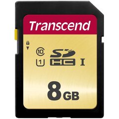 Transcend TS8GSDC500S MicroSDHC 8GB цена и информация | Карты памяти для телефонов | kaup24.ee