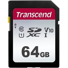 Transcend TS64GSDC300S microSDXC 64GB цена и информация | Карты памяти для фотоаппаратов, камер | kaup24.ee