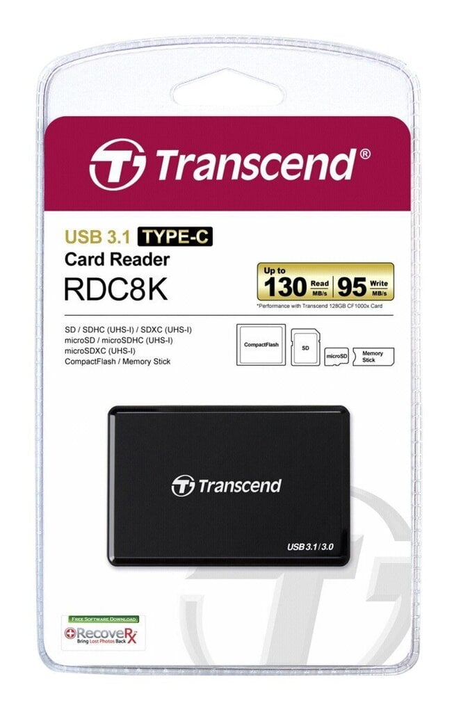 Kaardilugeja Transcend TS-RDC8K2, USB Type C цена и информация | Mobiiltelefonide lisatarvikud | kaup24.ee