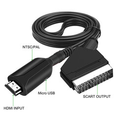 Кабель Hdmi да Scart новага стылю, прамое злучэнне даўжынёй 1 метр, зручнае пераўтварэнне цена и информация | Адаптеры и USB-hub | kaup24.ee