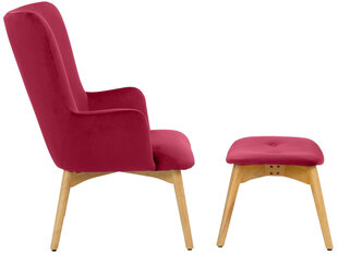 Кресло с подножкой Notio Living Newman, красное цена и информация | Кресла в гостиную | kaup24.ee
