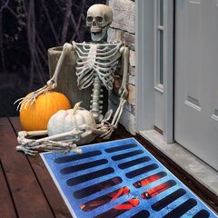 Halloweeni sügis uksematt, klouni uksematt 3D Illusion vaip libisemiskindla kummist aluspinnaga, sise- ja välisuks dekoratiivne uksematt, 50×80 cm, sinine цена и информация | Праздничные декорации | kaup24.ee