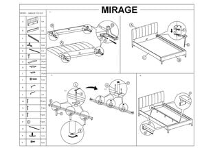 Voodi Signal Meble Mirage, 160x200 cm, hall цена и информация | Кровати | kaup24.ee