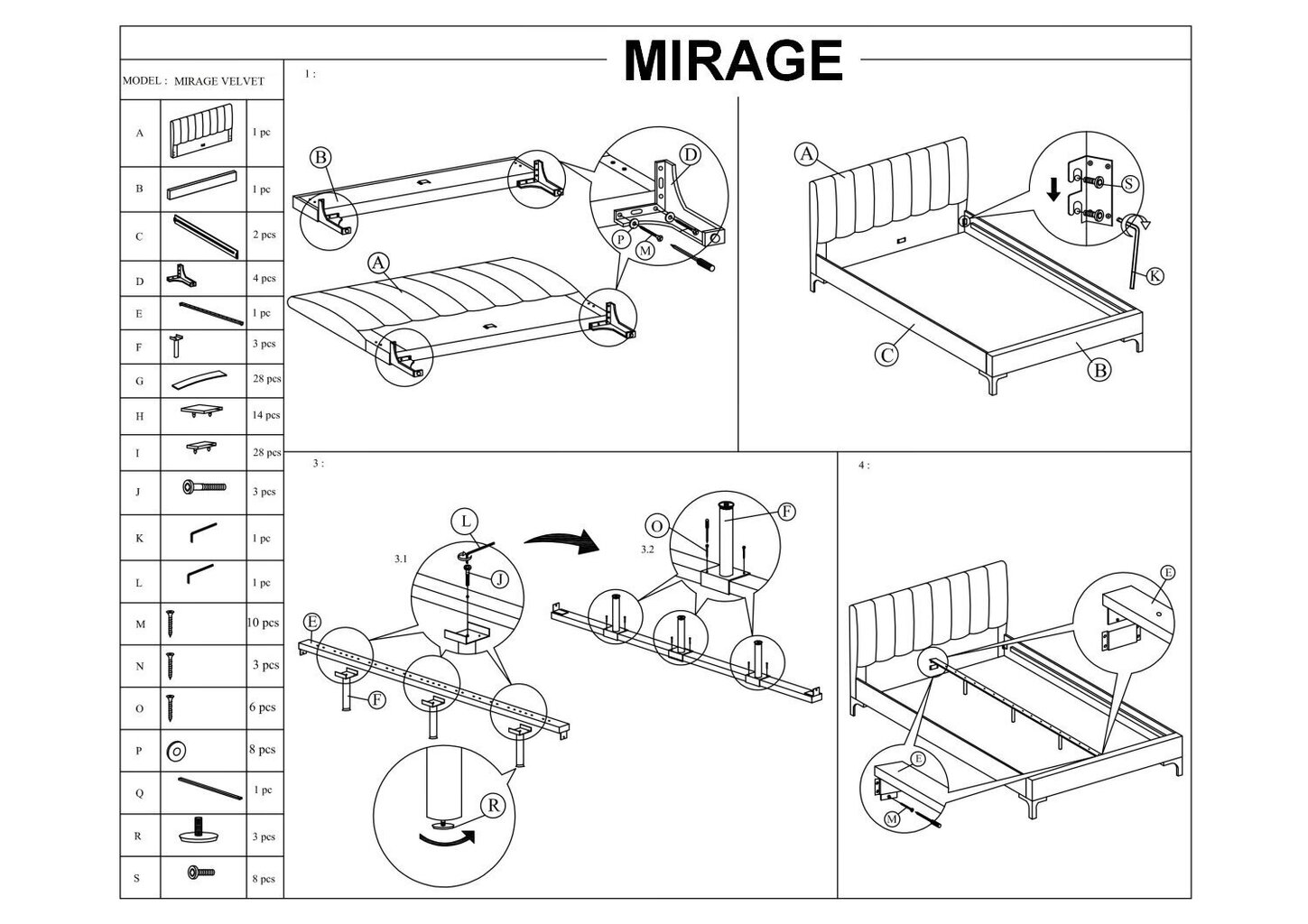 Voodi Signal Meble Mirage, 160x200 cm, hall hind ja info | Voodid | kaup24.ee