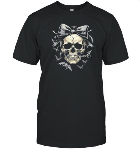 Coquette Skull With Bow And Bats Spooky Halloween T-Shirt цена и информация | Meeste T-särgid | kaup24.ee