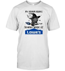 Grumpy Witch Cat My Broom Broke So Now I Work At Lowe'S Halloween T-Shirt цена и информация | Мужские футболки | kaup24.ee