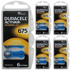 Батарейки для слуховых аппаратов Duracell ActivAir 675 (PR44) 5х6 шт., 30 шт. цена и информация | Батарейки | kaup24.ee